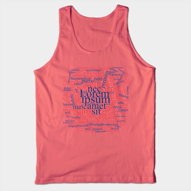 Lorem Ipsum Word Cloud Tank Top by Warp9